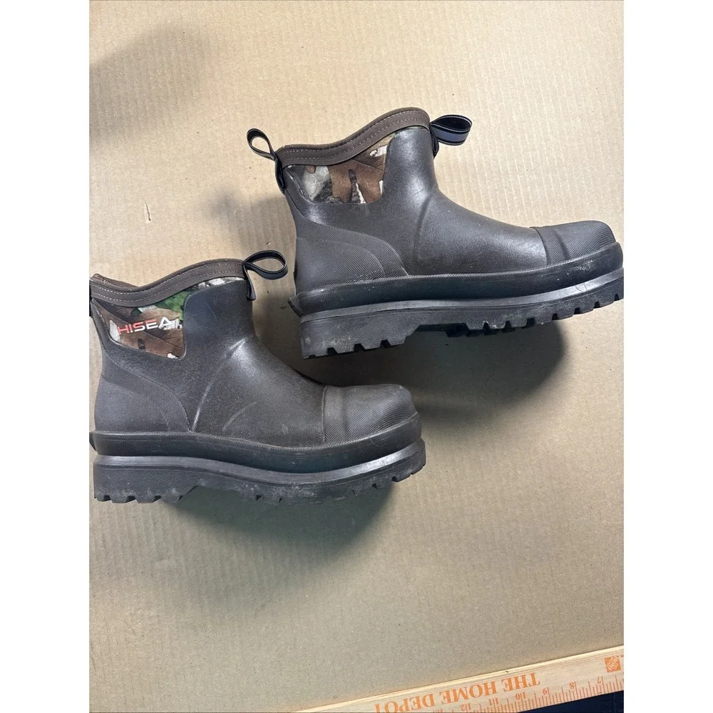 HISEA Men Ankle Chelsea Rain Boots Waterproof Insulated Non-Slip Mud Work Size 7